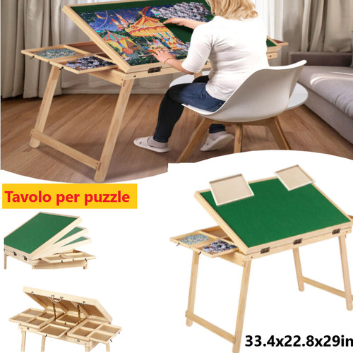 Jigsaw puzzle table with - puzzle,