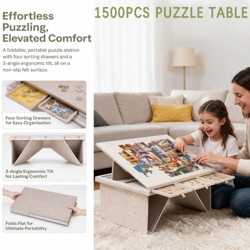 1500pcs foldable puzzle board - 1500pcs,